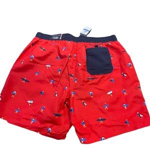 🌹🌸  Tommy Hilfiger mens swim trunk shorts size XL NWT red with‎ surfer ima…